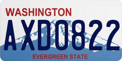 WA license plate AXD0822