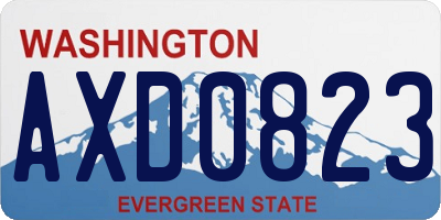 WA license plate AXD0823
