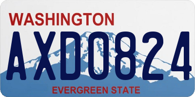 WA license plate AXD0824