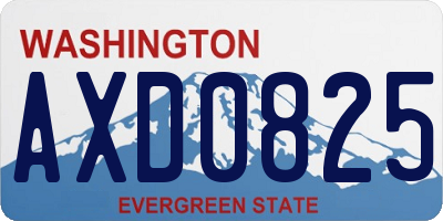 WA license plate AXD0825