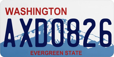 WA license plate AXD0826
