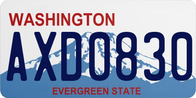 WA license plate AXD0830