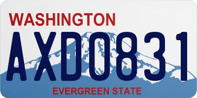 WA license plate AXD0831