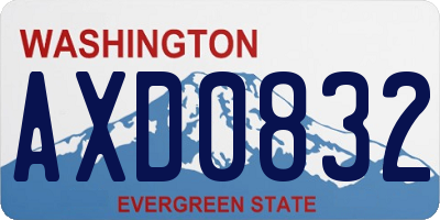 WA license plate AXD0832