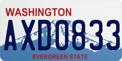 WA license plate AXD0833