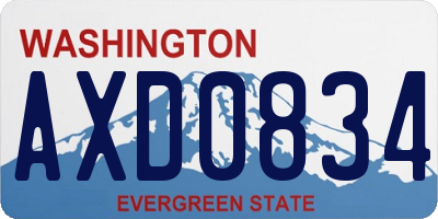 WA license plate AXD0834