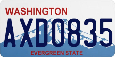 WA license plate AXD0835