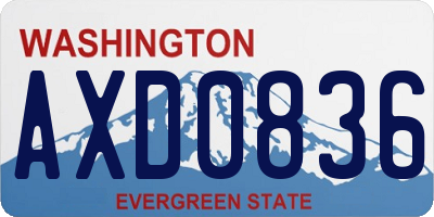 WA license plate AXD0836