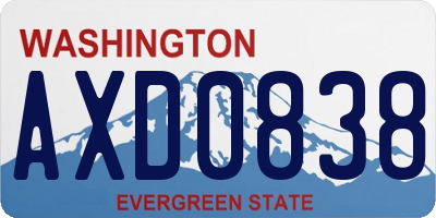 WA license plate AXD0838