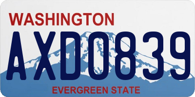 WA license plate AXD0839