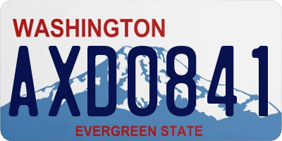 WA license plate AXD0841