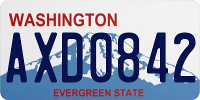 WA license plate AXD0842