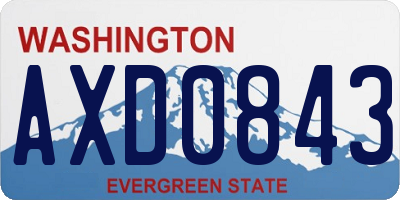 WA license plate AXD0843