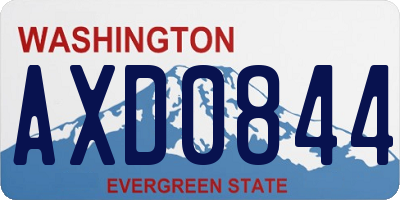 WA license plate AXD0844
