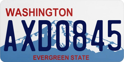 WA license plate AXD0845