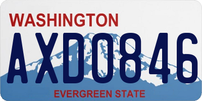 WA license plate AXD0846