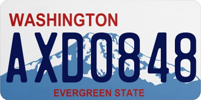 WA license plate AXD0848