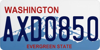 WA license plate AXD0850