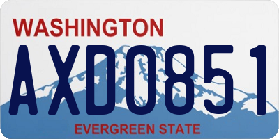 WA license plate AXD0851