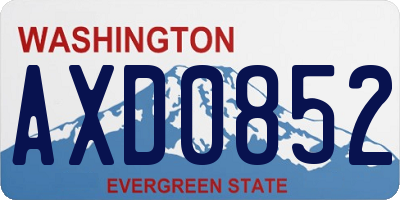 WA license plate AXD0852
