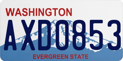 WA license plate AXD0853