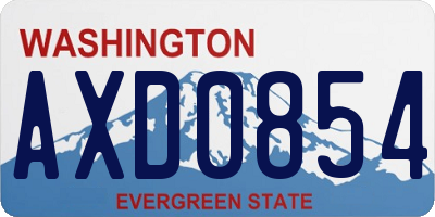WA license plate AXD0854