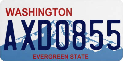 WA license plate AXD0855