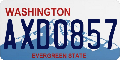 WA license plate AXD0857