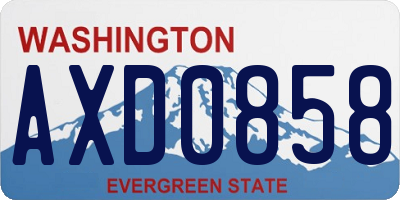 WA license plate AXD0858