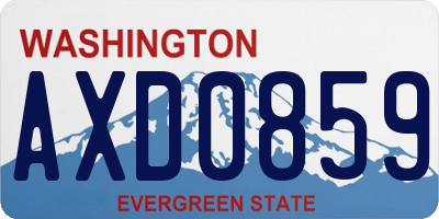 WA license plate AXD0859