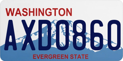 WA license plate AXD0860
