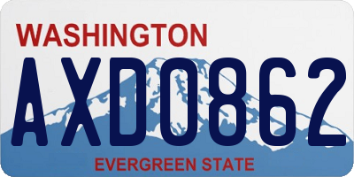 WA license plate AXD0862