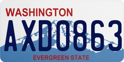 WA license plate AXD0863