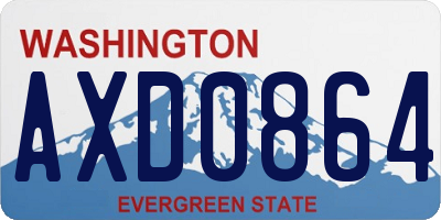 WA license plate AXD0864