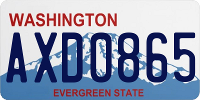 WA license plate AXD0865