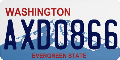 WA license plate AXD0866