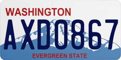 WA license plate AXD0867