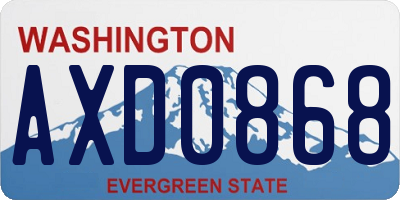 WA license plate AXD0868