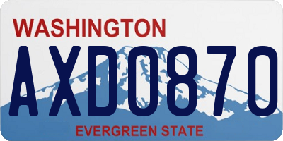 WA license plate AXD0870