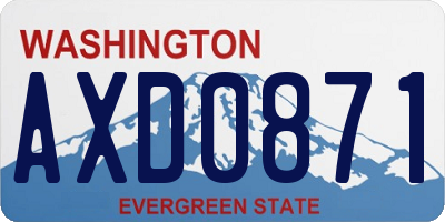 WA license plate AXD0871