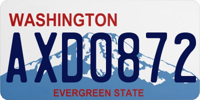 WA license plate AXD0872