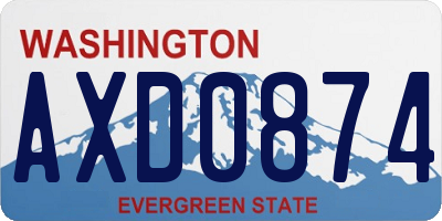 WA license plate AXD0874
