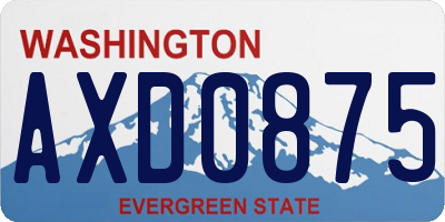 WA license plate AXD0875