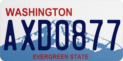 WA license plate AXD0877
