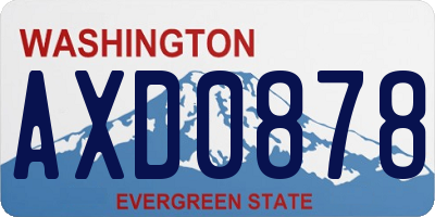 WA license plate AXD0878