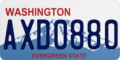 WA license plate AXD0880