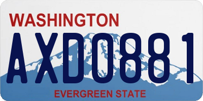WA license plate AXD0881
