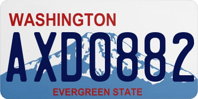 WA license plate AXD0882