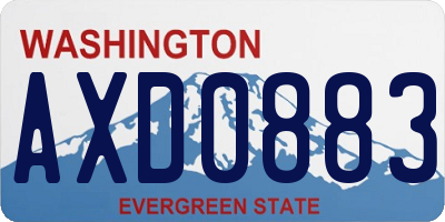 WA license plate AXD0883