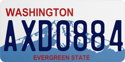 WA license plate AXD0884